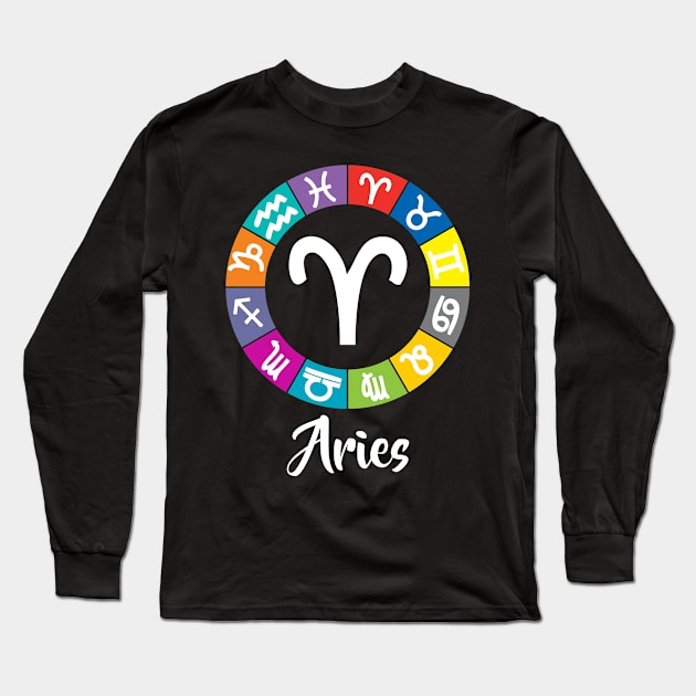 Aries zodiac Long Sleeve T-Shirt by ZUNAIRA